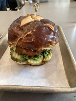 Chickn sandwich  at Lulu Green in Boston