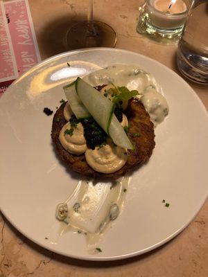 First course was a potato pancake and it was delicious! at Lulu Green in Boston