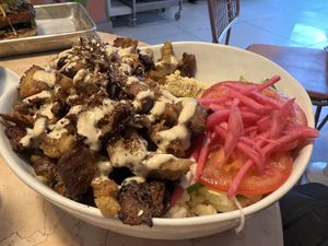 Extra seitan requested and oh did they deliver, sooo good! Vegan shawarma bowl   at Lulu Green in Boston