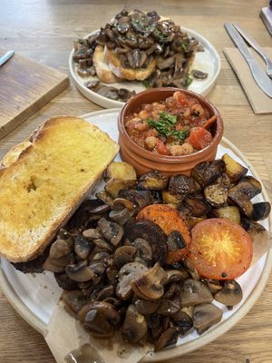 Boss breakfast and truffled mushroom on toast  at Projects in Winchester