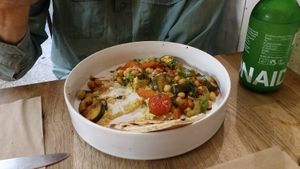 Hummusy garlicky veggie bowl :) at Projects in Winchester