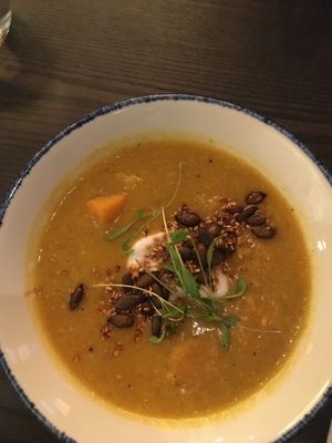 Dhal soup  at Wulf & Lamb Marylebone in London