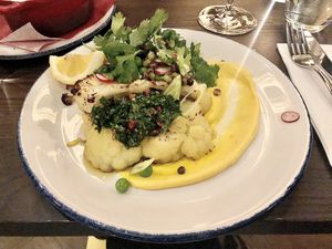 Cauliflower steak at Wulf & Lamb Marylebone in London