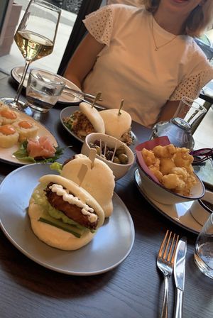 sharing starters  at Wulf & Lamb Marylebone in London