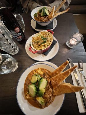 Mac and cheese and wulf pie at Wulf & Lamb Marylebone in London