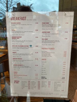 Breakfast menu at Wulf & Lamb Marylebone in London