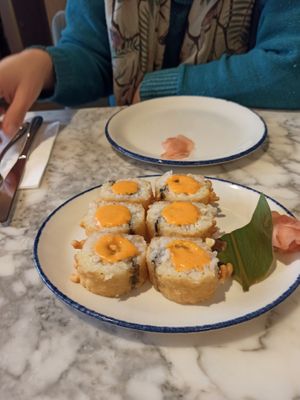 Tempura sushi at Wulf & Lamb Marylebone in London