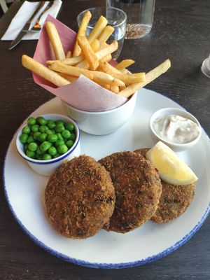 Fish cakes at Wulf & Lamb Marylebone in London