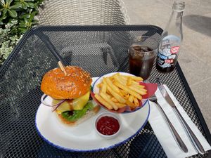 Vegan burger at Wulf & Lamb Marylebone in London