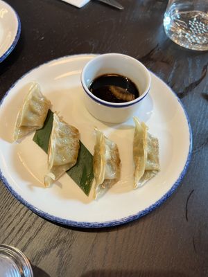 Spicy gyoza  at Wulf & Lamb Marylebone in London