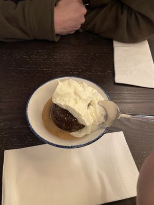 Sticky toffee pudding   at Wulf & Lamb Marylebone in London