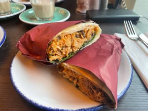 Jackfruit wrap  at Wulf & Lamb Marylebone in London