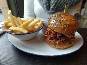 Jackfruit burger at Wulf & Lamb Marylebone in London
