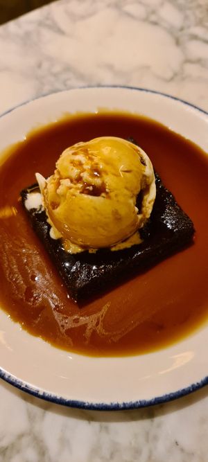 Brownie and ice cream at Wulf & Lamb Marylebone in London