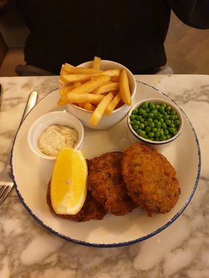 Fish cakes at Wulf & Lamb Marylebone in London