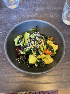 avo/cuke seaweed salad  at Wulf & Lamb Marylebone in London