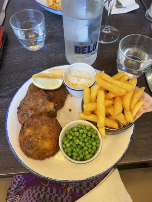fish cakes!  at Wulf & Lamb Marylebone in London