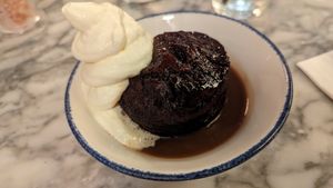 Sticky toffee pudding to close out the meal at Wulf & Lamb Marylebone in London