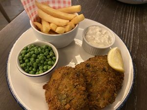 Fish Cakes #Veganuary at Wulf & Lamb Marylebone in London