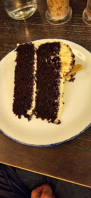 Salted caramel chocolate cake at Wulf & Lamb Marylebone in London