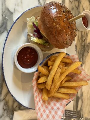 Redefined meat burgerr  at Wulf & Lamb Marylebone in London