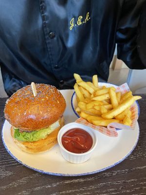 Vegan burger   at Wulf & Lamb Marylebone in London