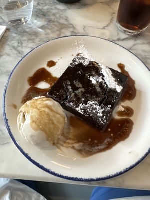 Brownie ice cream   at Wulf & Lamb Marylebone in London