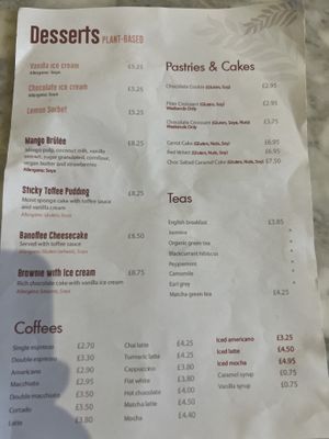 Menu  at Wulf & Lamb Marylebone in London