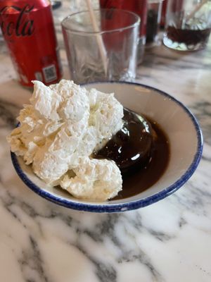 Sticky toffee pudding.   at Wulf & Lamb Marylebone in London