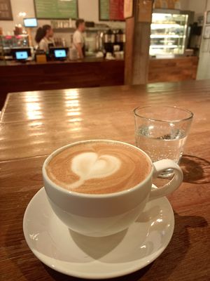 Delicious cooffee with plantbased milk options at Cupitol Coffee & Eatery in Chicago