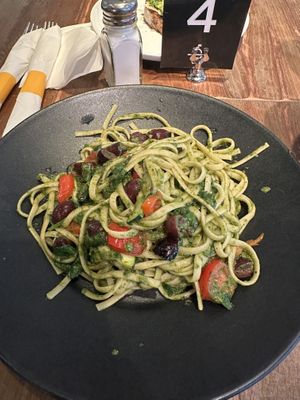 vegan pesto pasta  at Cupitol Coffee & Eatery in Chicago