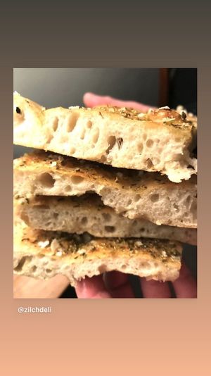 Focaccia with Scottish sea salt & rosemary. at Zilch Bakery & Deli in Glasgow