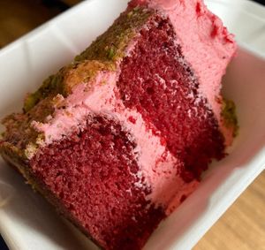 Red velvet & pistachio at Zilch Bakery & Deli in Glasgow