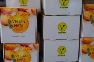 Vegan nata boxes at VeganNata - Campo de Ourique in Lisbon