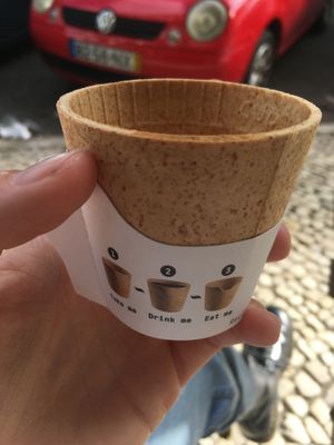 Edible cups! at VeganNata - Campo de Ourique in Lisbon