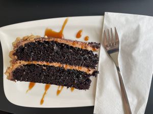 Chocolate peanut cakee  at Vegan Loving Hut Neubau in Vienna