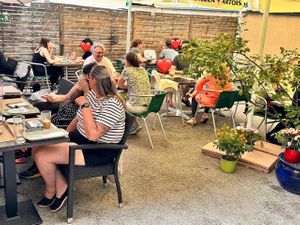 summer garden at Vegan Loving Hut Neubau in Vienna