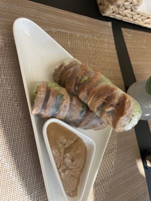 spring rolls  at Vegan Loving Hut Neubau in Vienna