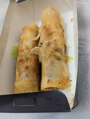 Spring rolls at Vegan Loving Hut Neubau in Vienna