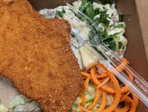 Weiner schnitzel at Vegan Loving Hut Neubau in Vienna
