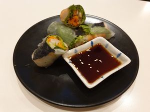 Shrimp rolls at Vegan Loving Hut Neubau in Vienna