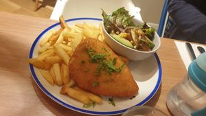 Vegan schnitzel at Seabreeze Hotel in Nelson Bay