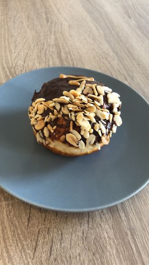 Vegan chocolate hazelnut donut at The Rolling Donut - O'Connell St Kiosk in Dublin