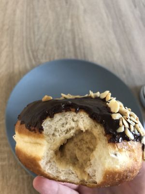 Vegan chocolate hazelnut donut at The Rolling Donut - O'Connell St Kiosk in Dublin
