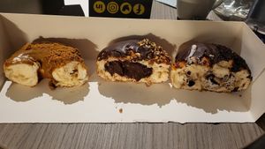 Lotus Biscoff cream, Ferrero Rocher & Cookies and cream at The Rolling Donut - O'Connell St Kiosk in Dublin