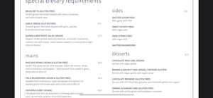 Just taken this snap from their online menu 6th May 2023  at Dundee's in Cairns