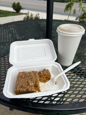 Chaider and pumpkin coffee cake  at Brewing Good Coffee Company in Savage