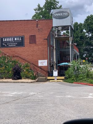 Outdoor view (parking up top as well)  at Brewing Good Coffee Company in Savage