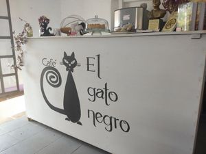 At the counter at El Gato Negro in Tepoztlan