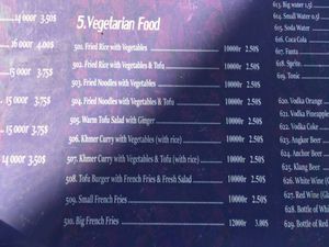 Menu (as of April 2023)  at Khmer Food Café - Food Stall in Kampot